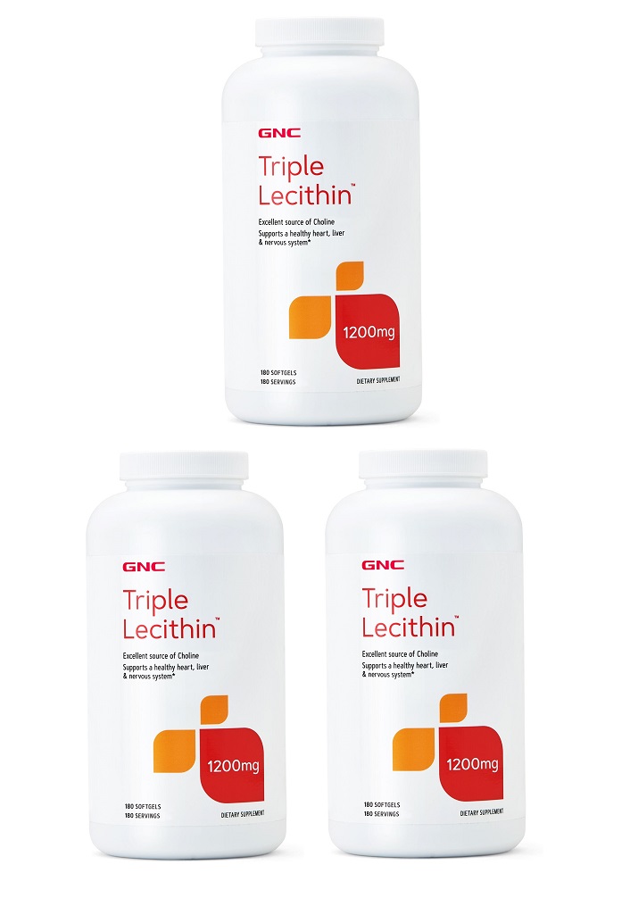 GNC Triple Lecithin 1200 mg 三效大豆卵磷脂软胶囊180颗(一組3瓶)